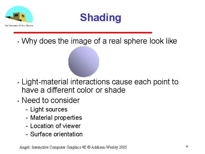 Shading • • • Why does the image of a real sphere look like