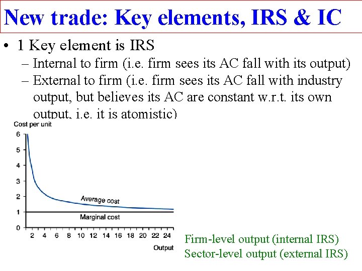 New trade: Key elements, IRS & IC • 1 Key element is IRS –