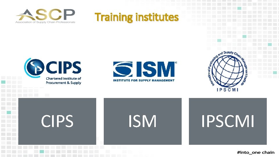 Training institutes CIPS ISM IPSCMI 