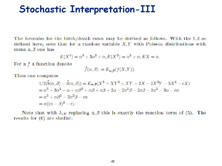 Stochastic Interpretation-III 45 