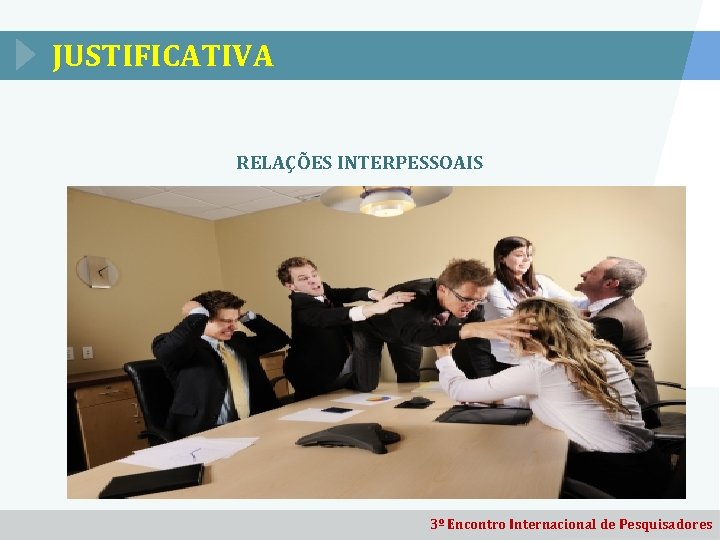 JUSTIFICATIVA RELAÇÕES INTERPESSOAIS 3º Encontro Internacional de Pesquisadores 