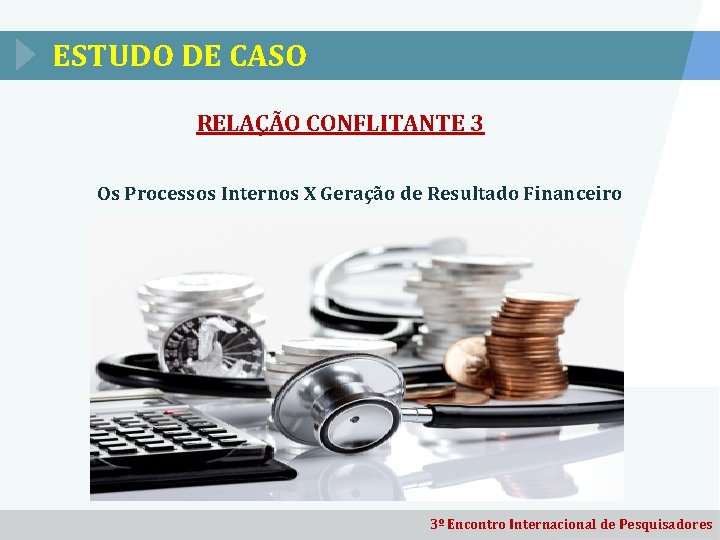 ESTUDO DE CASO RELAÇÃO CONFLITANTE 3 Os Processos Internos X Geração de Resultado Financeiro