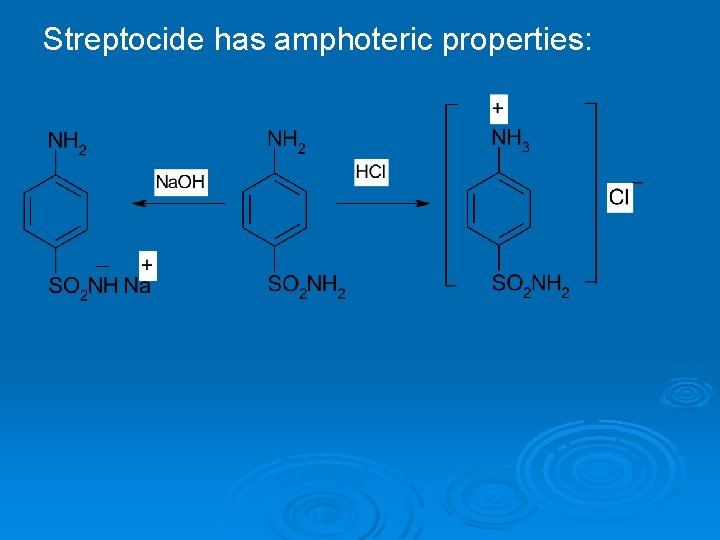 Streptocide has amphoteric properties: 