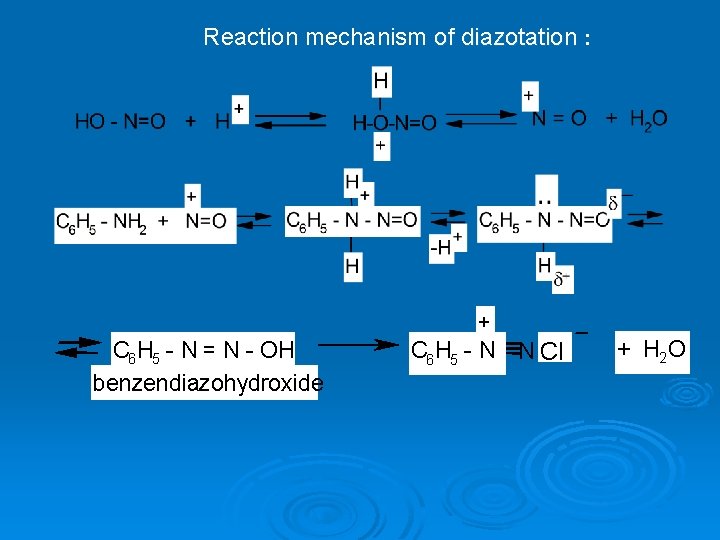 Reaction mechanism of diazotation : + С 6 H 5 - N = N