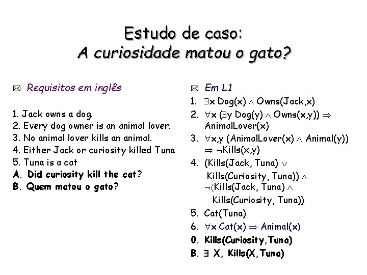 Estudo de caso: A curiosidade matou o gato? * Requisitos em inglês 1. Jack