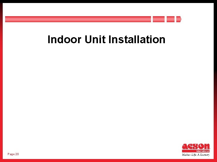 Indoor Unit Installation Page 20 