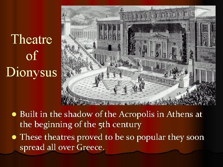 Theatre of Dionysus Built in the shadow of the Acropolis in Athens at the