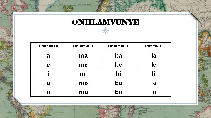 ONHLAMVUNYE Unkamisa Uhlamvu + a ma ba la e me be le i mi ONHLAMVUNYE Unkamisa Uhlamvu + a ma ba la e me be le i mi