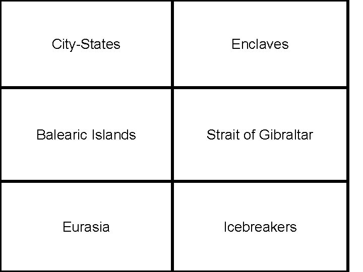 City-States Enclaves Balearic Islands Strait of Gibraltar Eurasia Icebreakers 