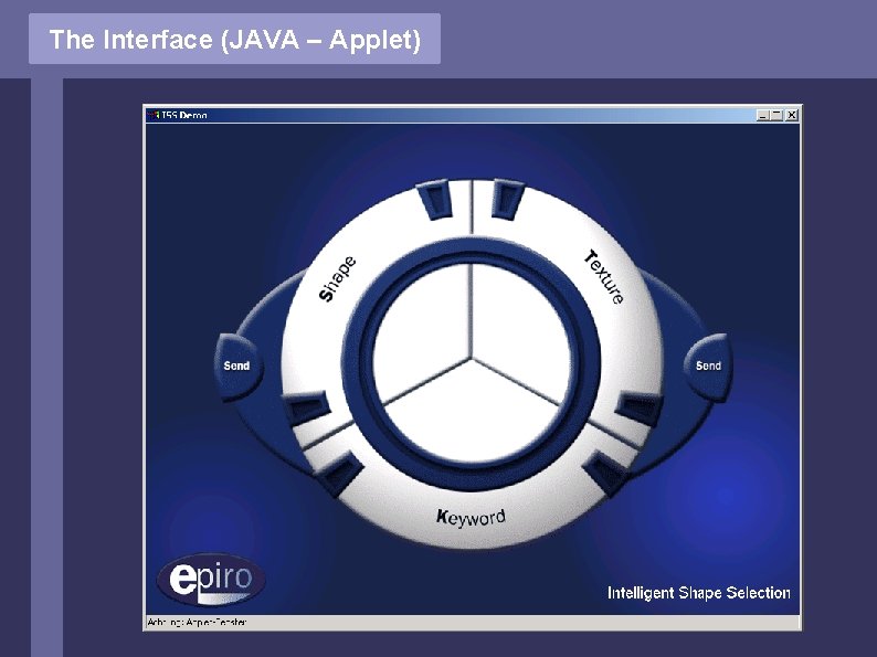 The Interface (JAVA – Applet) 