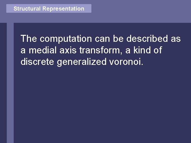 Structural Vector Comparison Representation The computation can be described as a medial axis transform,