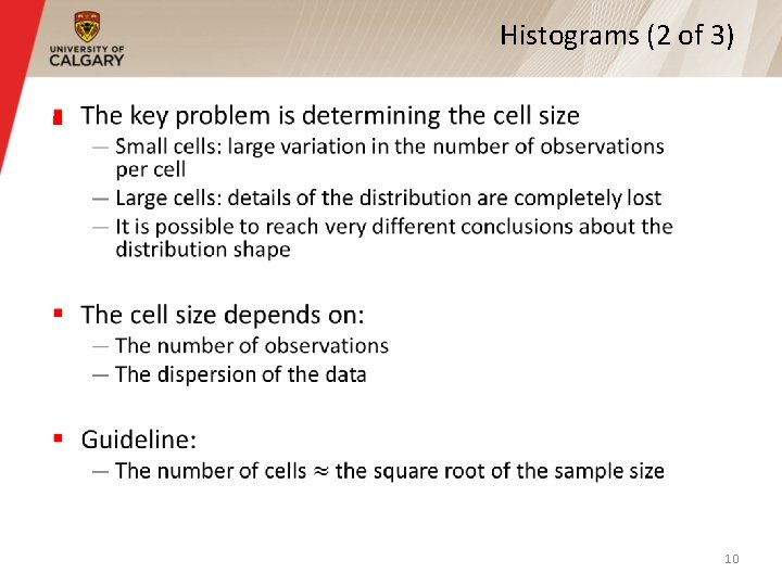 Histograms (2 of 3) § 10 