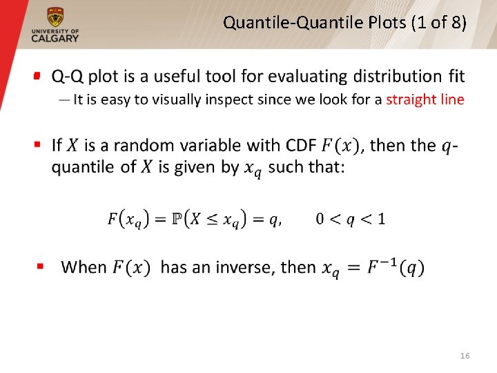 Quantile-Quantile Plots (1 of 8) § 16 