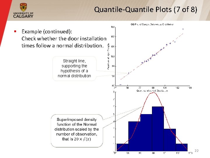 Quantile-Quantile Plots (7 of 8) § Example (continued): Check whether the door installation times