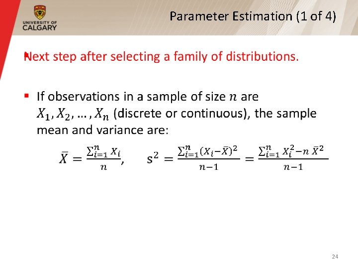 Parameter Estimation (1 of 4) § 24 