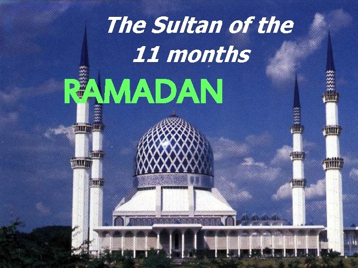 The Sultan of the 11 months RAMADAN 