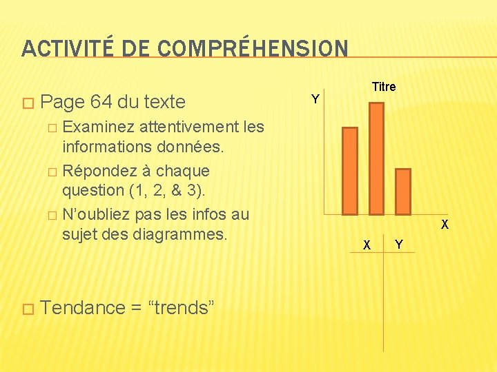 ACTIVITÉ DE COMPRÉHENSION � Page 64 du texte Examinez attentivement les informations données. �