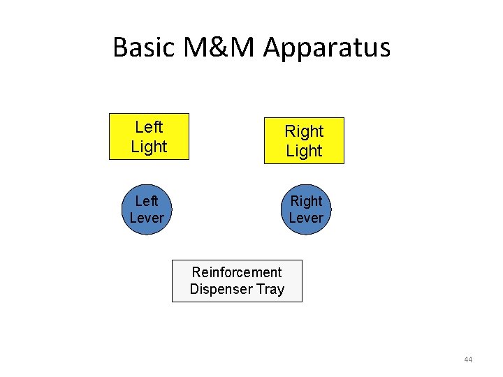 Basic M&M Apparatus Left Light Right Left Lever Right Lever Reinforcement Dispenser Tray 44