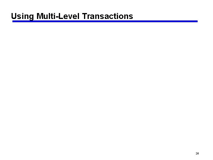 Using Multi-Level Transactions 24 