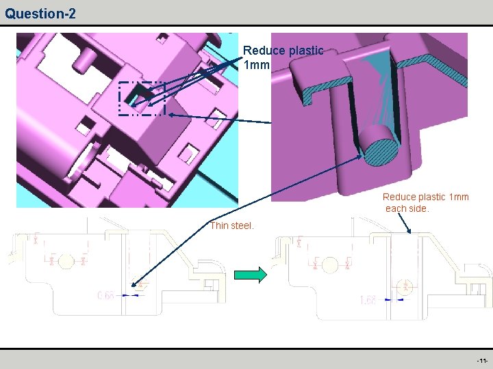 Question-2 Reduce plastic 1 mm each side. Thin steel. -11 - 