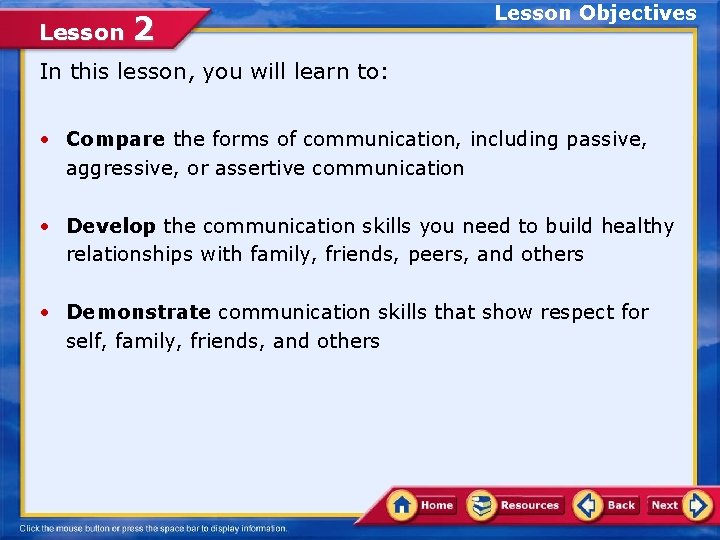 Lesson 2 Lesson Objectives In this lesson, you will learn to: • Compare the Lesson 2 Lesson Objectives In this lesson, you will learn to: • Compare the