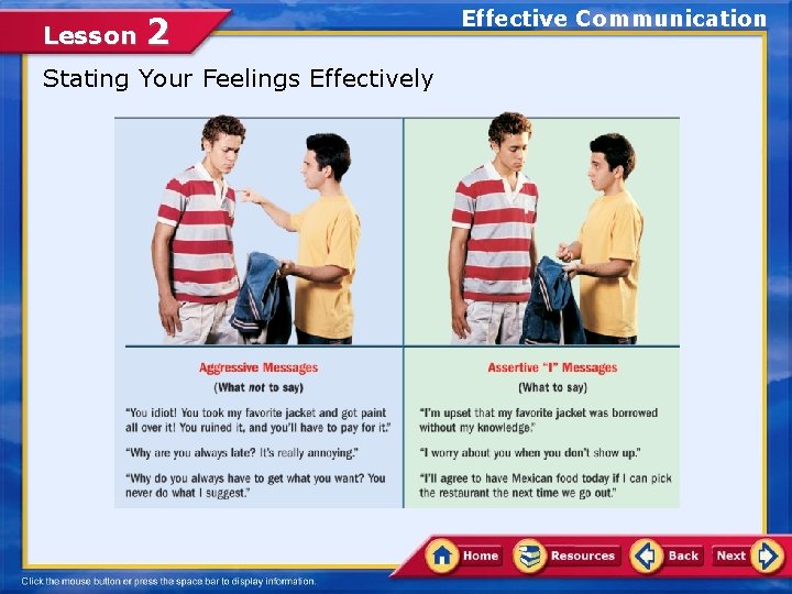 Lesson 2 Stating Your Feelings Effectively Effective Communication Lesson 2 Stating Your Feelings Effectively Effective Communication
