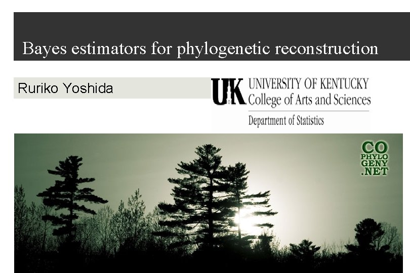 Bayes estimators for phylogenetic reconstruction Ruriko Yoshida 