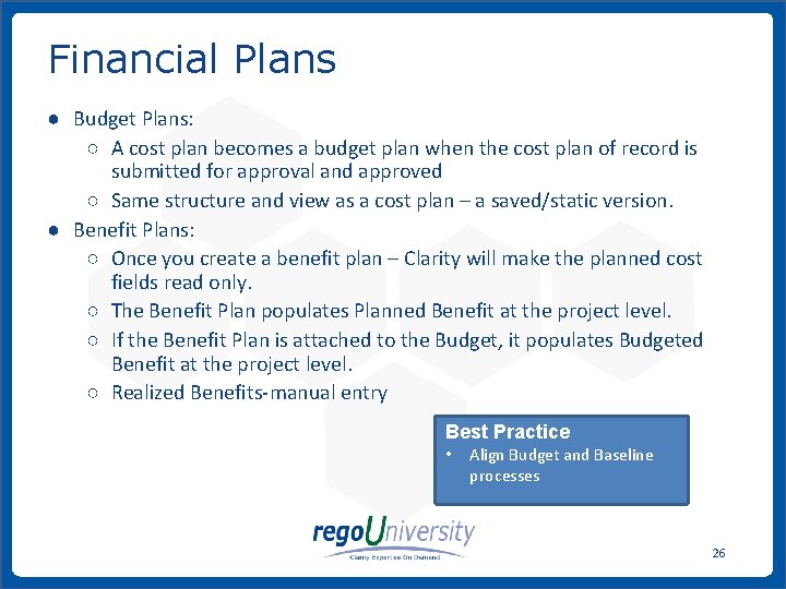 Financial Plans ● Budget Plans: ○ A cost plan becomes a budget plan when