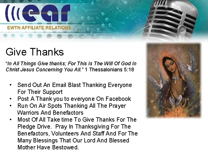 Give Thanks “In All Things Give thanks; For This Is The Will Of God