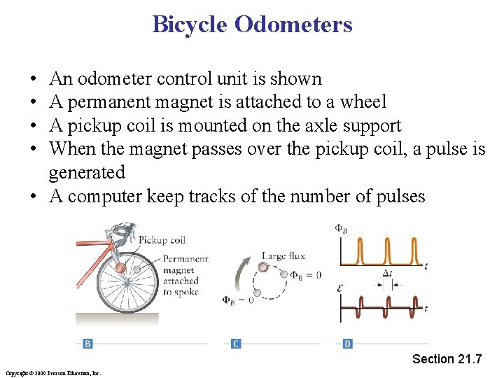 Bicycle Odometers • • An odometer control unit is shown A permanent magnet is