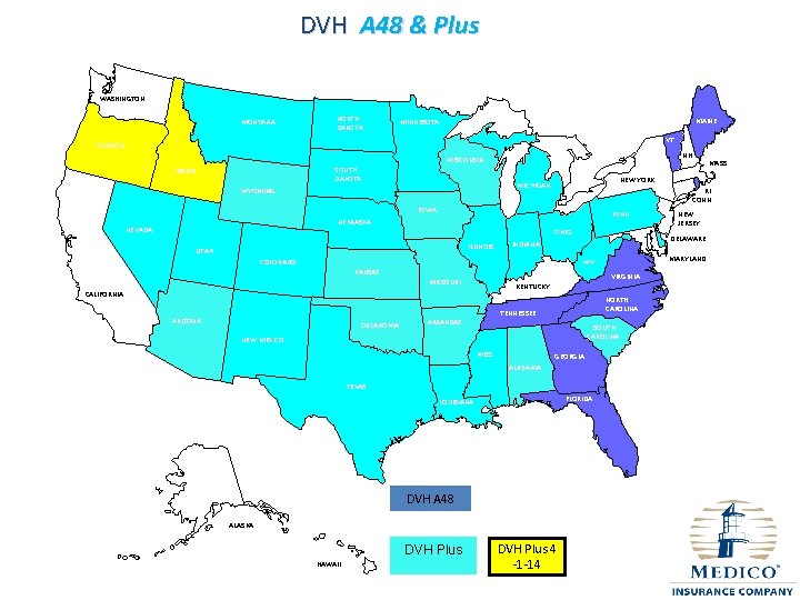 DVH A 48 & Plus WASHINGTON MONTANA NORTH DAKOTA MAINE MINNESOTA VT OREGON NH