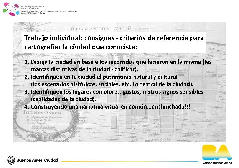 Trabajo individual: consignas - criterios de referencia para cartografiar la ciudad que conociste: 1.