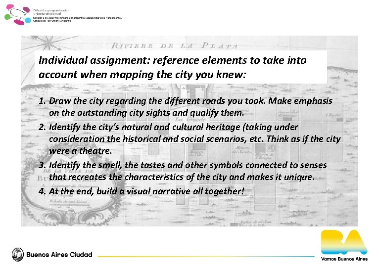 Individual assignment: reference elements to take into account when mapping the city you knew: