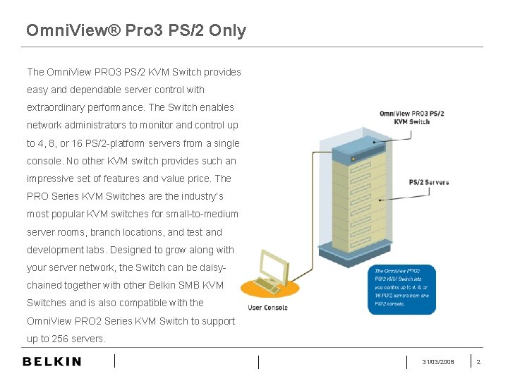 Omni. View® Pro 3 PS/2 Only The Omni. View PRO 3 PS/2 KVM Switch