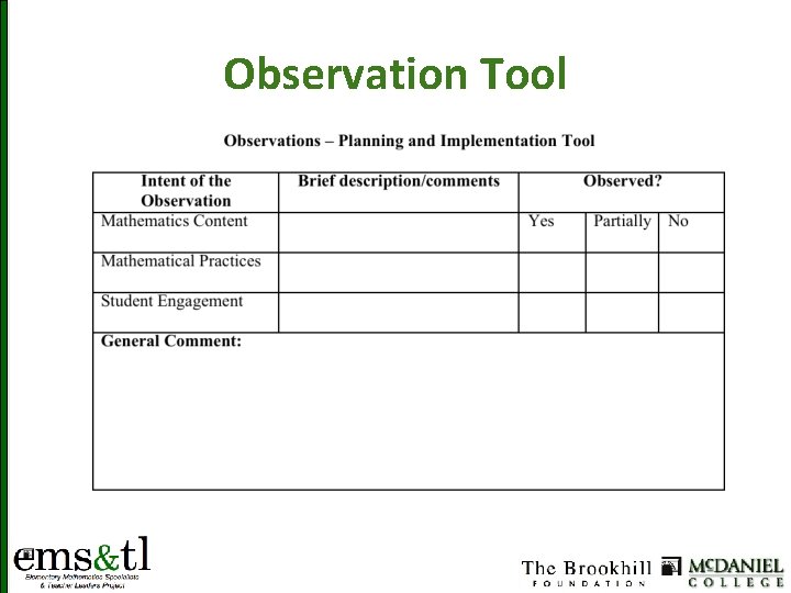 Observation Tool 