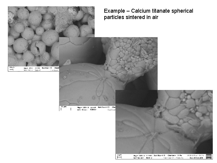 Example – Calcium titanate spherical particles sintered in air 