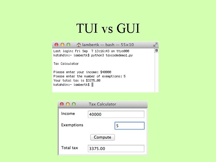 TUI vs GUI 