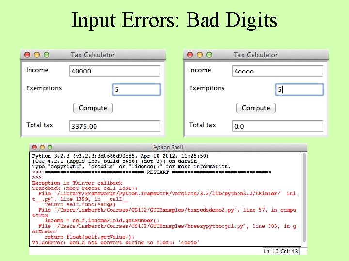 Input Errors: Bad Digits 