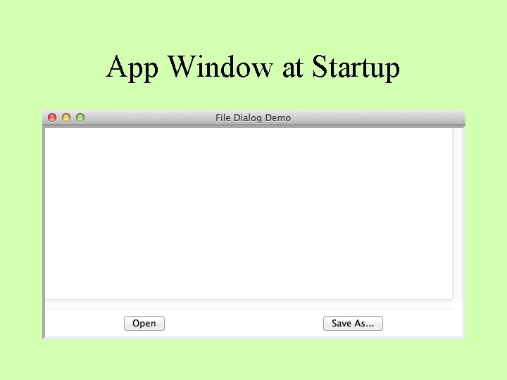 App Window at Startup 