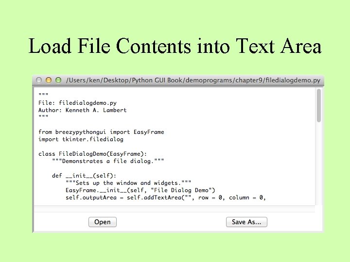 Load File Contents into Text Area 