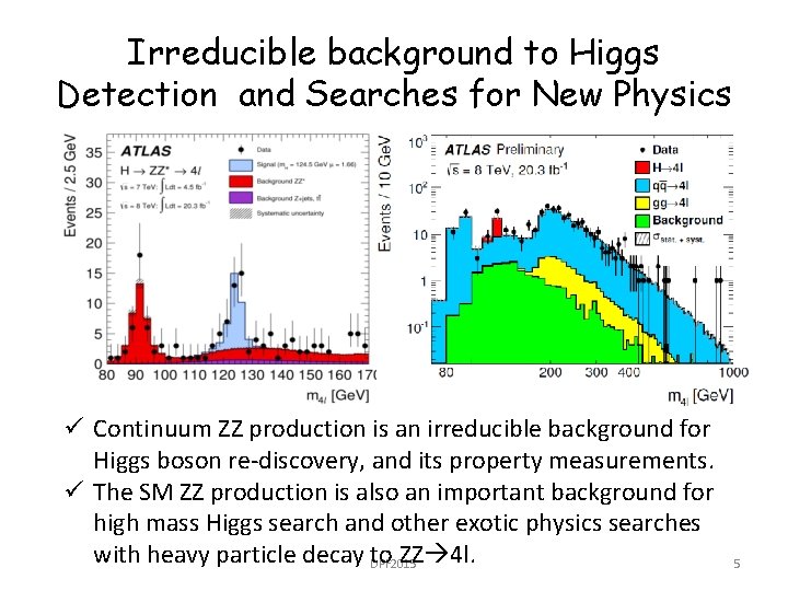 Irreducible background to Higgs Detection and Searches for New Physics ü Continuum ZZ production