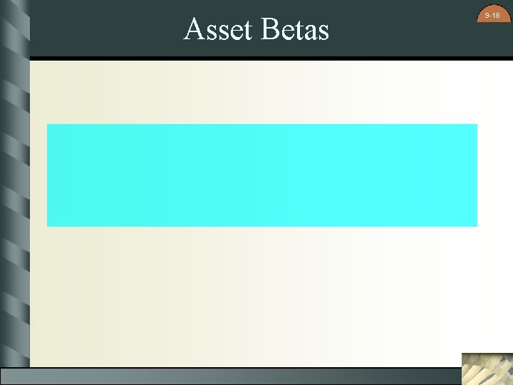 Asset Betas 9 -18 Asset Betas 9 -18