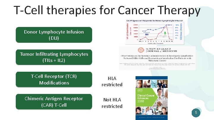 T-Cell therapies for Cancer Therapy Donor Lymphocyte Infusion (DLI) Tumor Infiltrating Lymphocytes (TILs +