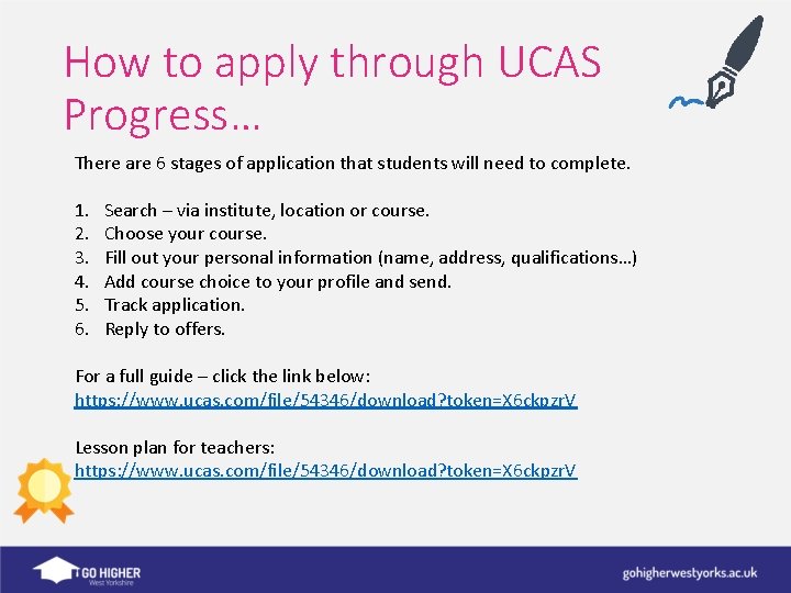 How to apply through UCAS Progress… There are 6 stages of application that students
