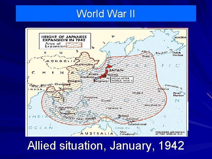 World War II Allied situation, January, 1942 