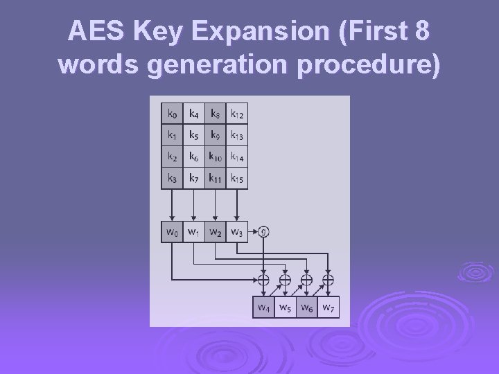 AES Key Expansion (First 8 words generation procedure) 