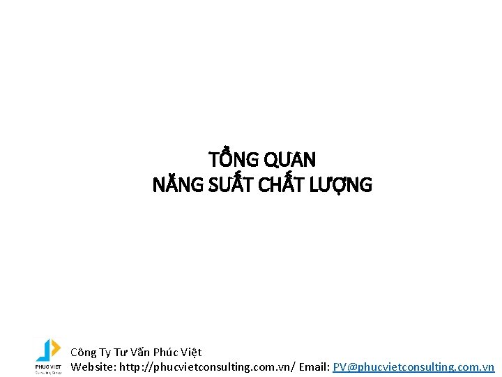 TỔNG QUAN NĂNG SUẤT CHẤT LƯỢNG Công Ty Tư Vấn Phúc Việt Website: http: