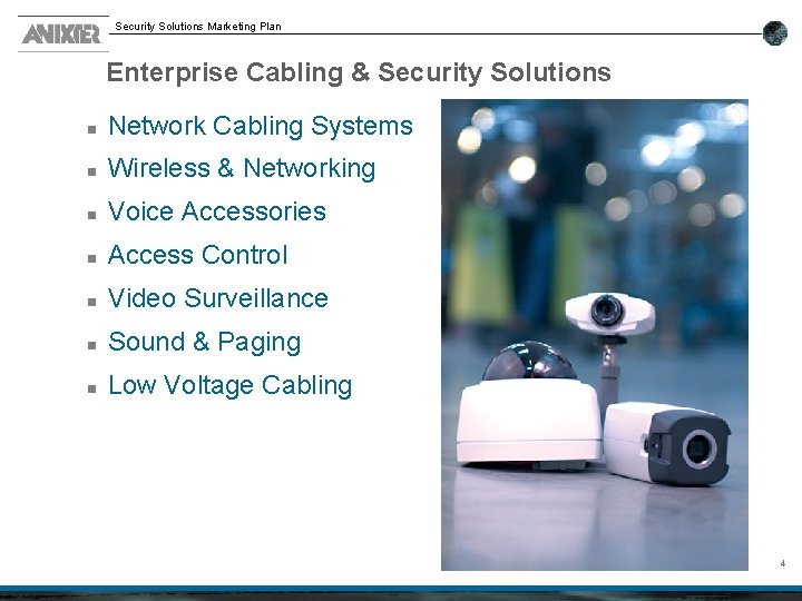 Security Solutions Marketing Plan Enterprise Cabling & Security Solutions n Network Cabling Systems n