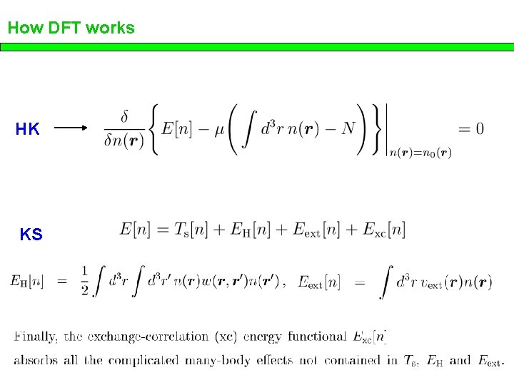 How DFT works HK KS 