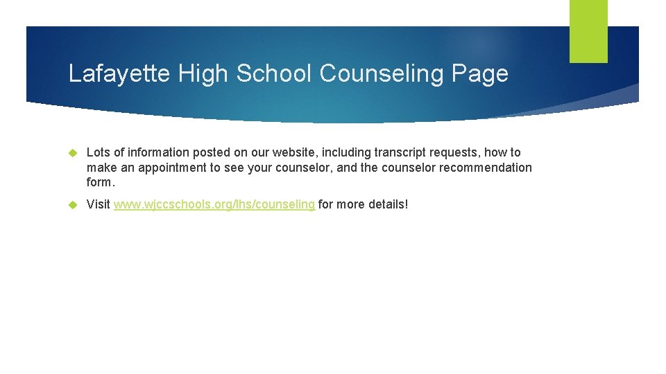 Lafayette High School Counseling Page Lots of information posted on our website, including transcript